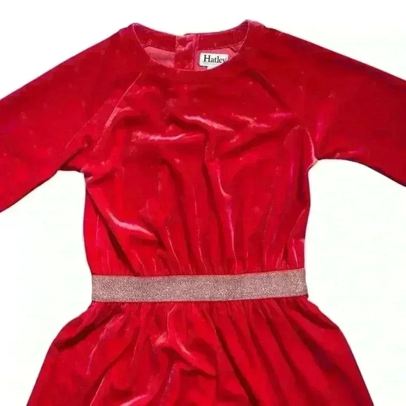 Hatley Girls Holiday Stars Crushed Velour Dress Size 6 - Picture 2 of 6